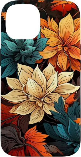 Vista 4 de Red and Orange Autumn Colors Fall Leaves Floral Pattern Case for iPhone 17