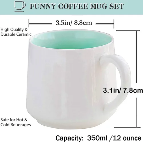 Vista 4 de Tazas de café de cerámica con diseño de vaca, 3 piezas, tazas de café de cerámica con manualidades, porcelana pequeña, vaca y cuchara, taza
