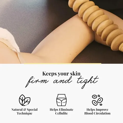 Vista 7 de Tuuli Accesorios - Rodillo de masaje de madera de disco, rodillo corporal multifuncional para celulitis, tensión muscular y apoyo a la salud