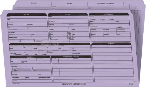 Vista 19 de NextDayLabels - Carpeta de listado de bienes raíces - Lista de panel derecho, preimpresa en cartulina duradera con lista de verificación de cierre