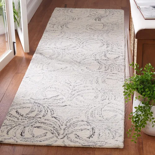 Vista 21 de SAFAVIEH Jardin Collection - Alfombra de pasillo, 2 pies 3 pulgadas x 8 pies, marfil y azul, mezcla de lana hecha a mano, ideal para zonas de alto