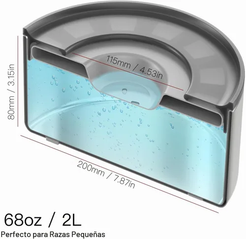 Vista 5 de Feedoo Cuenco de agua antiderrames para perros, de acero inoxidable de doble pared con tapa a prueba de salpicaduras y disco flotante, base Gris