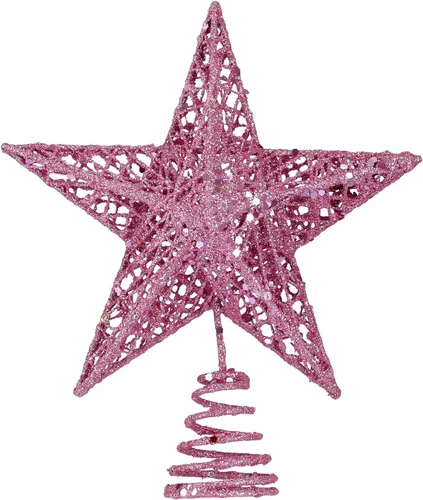 Vista 16 de BinaryABC Estrella para árbol de Navidad, adornos brillantes para decoración del árbol de Navidad, 7.9 in (negro) Durable Iron with a Glittering