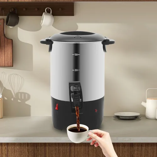 Vista 3 de Urna de café, cafetera eléctrica de 5.2L/175 onzas con control de botón de encendido y apagado fácil, calentamiento rápido de 1000 W que hace hasta