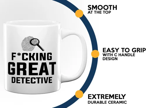 Vista 5 de Taza de café de detective de 11 onzas, color blanco, gran detective, policía, policía, patrulla, policía, policía, policía, policía, policía