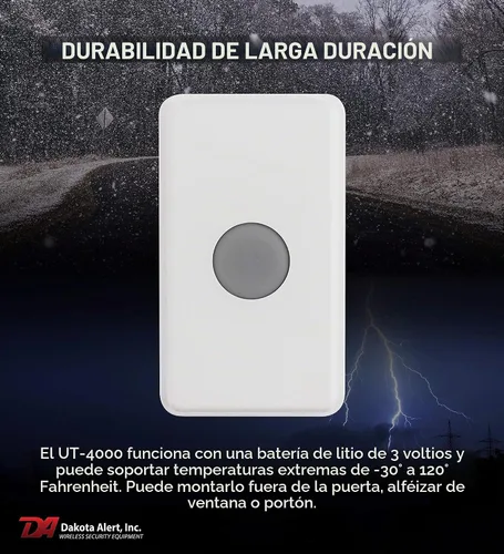 Vista 6 de Dakota Alert Timbre inalámbrico UTRE-4K Plus de 1 milla, alerta de pánico y buzón