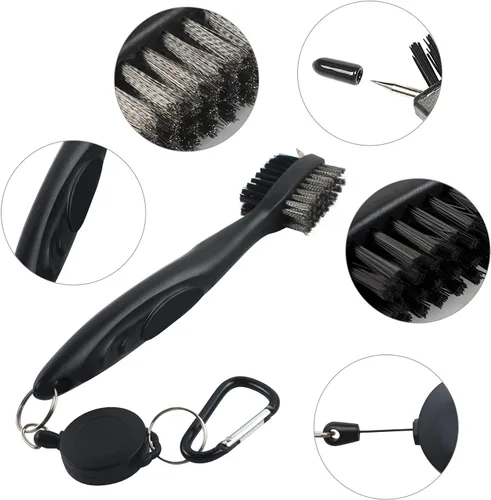 Vista 7 de VIPMOON Golf Club Cleaner Kit, 2 Pcs Groove Sharpener Regrooving Tool and 1 Pcs Retractable Club Cleaner Brush, Portable Groove Sharpener Tool for