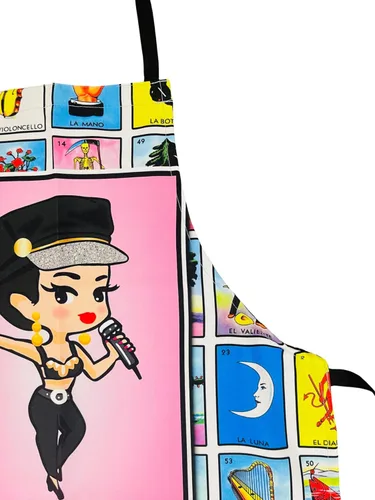 Vista 4 de Leos Imports Loteria Card - Delantal de bingo mexicano con bolsillos Bidibidi Bombom