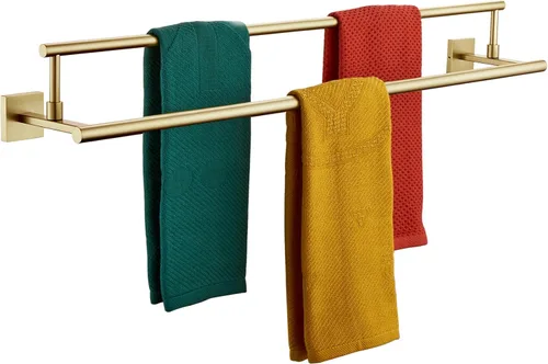 Vista 11 de Toallero de mano KOKOSIRI de 16 pulgadas, toallero de baño para estante de gabinete de baño, barras de toallas, acero inoxidable cepillado dorado