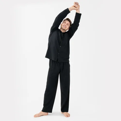 Vista 21 de DAVID ARCHY - Pijama de algodón con botones para hombre