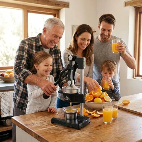 Vista 7 de Exprimidor de hierro fundido – Prensa manual de cítricos resistente Exprimidor de mano para naranja, limón, lima, pomelo y granada Prensa