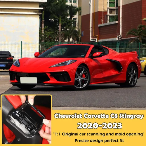 Vista 6 de Kit de cubierta decorativa de hebilla para cinturón de seguridad compatible con Chevrolet Corvette C8 2020-2023, accesorios de repuesto para hebilla