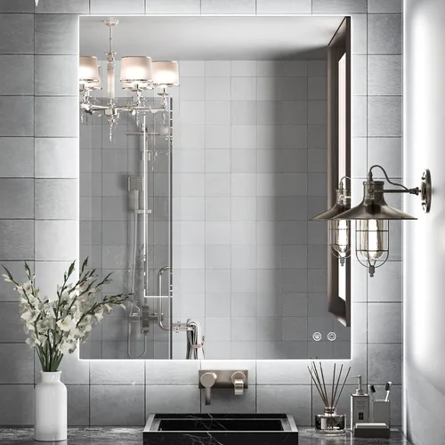 Vista 31 de TETOTE - Espejo retroiluminado para baño con luz, botón táctil regulable y función antivaho (horizontal o vertical)