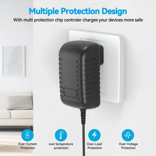 Vista 2 de Charger Compatible with Yealink PS5V2000US Compatible with Yealink SIP Phones: T54W, T29G, T46S, T46U, T48S, T48U, T52S, T54S, T56A, T58V, T58A