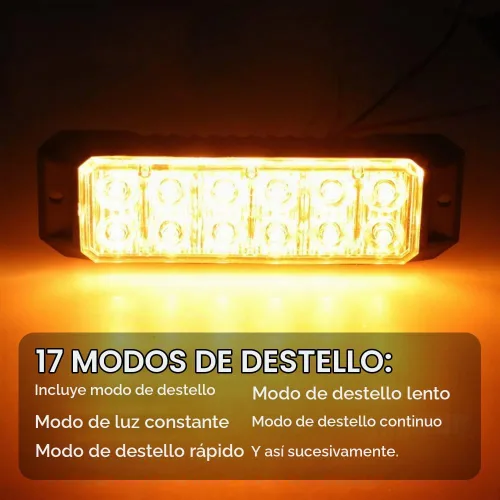 Vista 2 de 2PCS 12 LED ámbar luces estroboscópicas camiones luces intermitentes de emergencia
