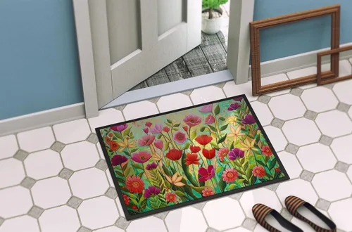 Vista 4 de Caroline's Treasures PPD3024JMAT - Felpudo de 24 x 36 pulgadas, diseño de flores de belleza silvestre, para interiores y exteriores, para entrada