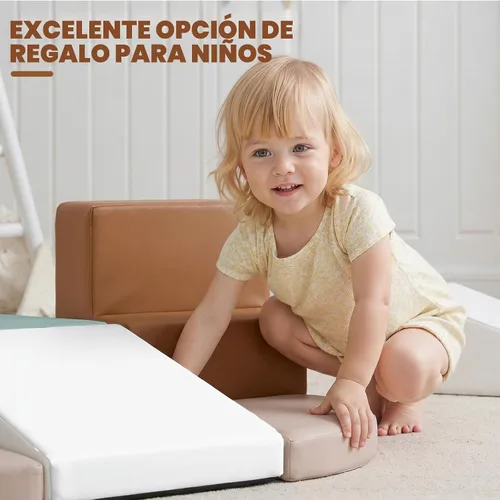 Vista 8 de Hoohtoot Bloques de escalada de espuma para niños pequeños: juego suave de 6 piezas - Juguetes de escalada y gateo de cuero sintético - Gimnasio