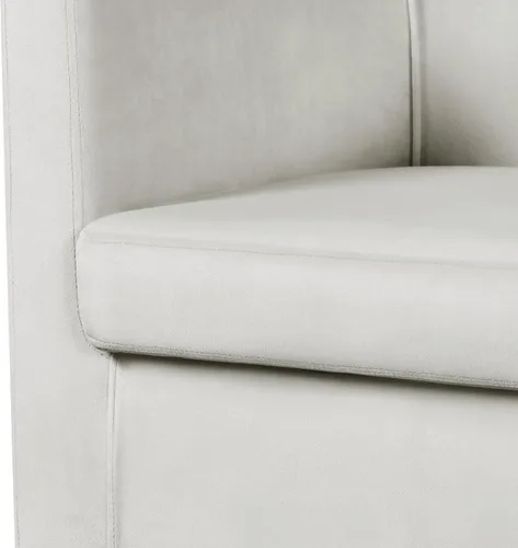 Vista 8 de Topeakmart Elegant Style Club Accent - Silla de lectura tapizada de terciopelo para sala de estar, recepción, dormitorio, beige