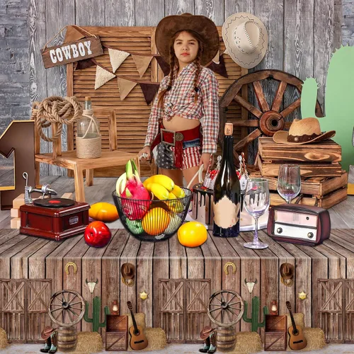 Vista 6 de Tiamon - Mantel de plástico con diseño de vaquero occidental (1 unidad)