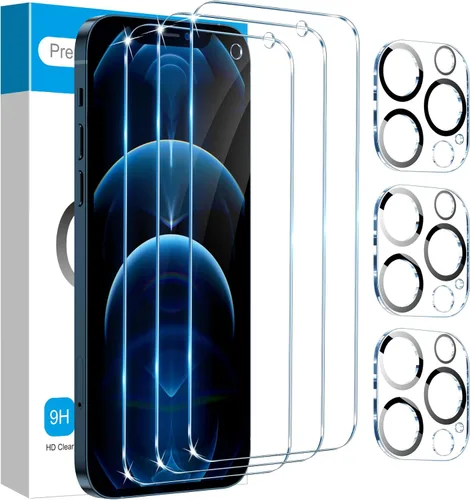 Vista 17 de Fotbor Compatible con 3 protectores de pantalla de iPhone Air con 1 juego de protector de lente de cámara, actualización 2025 9H+ vidrio templado