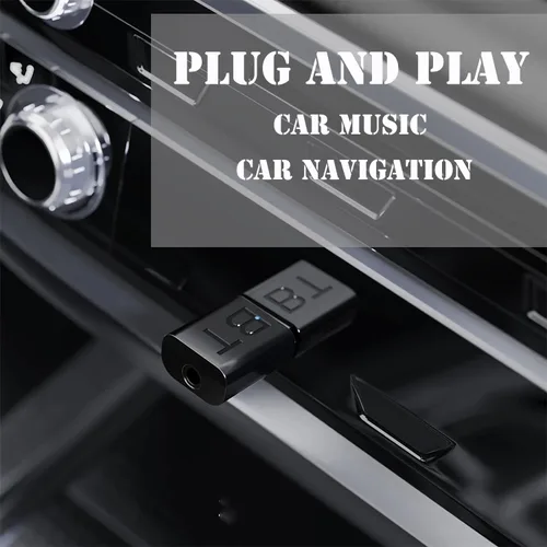 Vista 3 de Kit USB Bluetooth para coche, mini 2 en 1 5.4 adaptador receptor Bluetooth para música de automóvil/audio estéreo, conectar y usar, cable auxiliar
