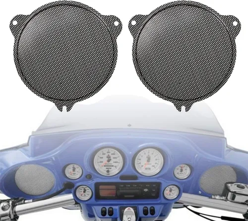 Vista 2 de SHMT - Parrillas de altavoz de malla frontal de repuesto, carenados de murciélago para Harley Street Glide Electra Glide Ultra Limited Tri Glide