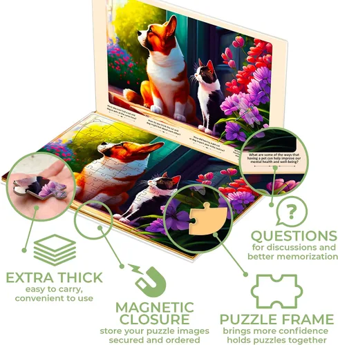 Vista 3 de QUOKKA 100 piezas de actividades de demencia para adultos – 3 juegos de rompecabezas de demencia para ancianos – Productos de regalo de piezas gatos