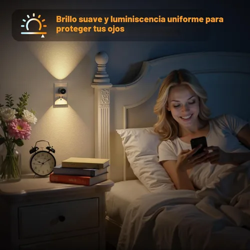 Vista 7 de JandCase Luces nocturnas que se enchufan a la pared, paquete de 12 mini Negro