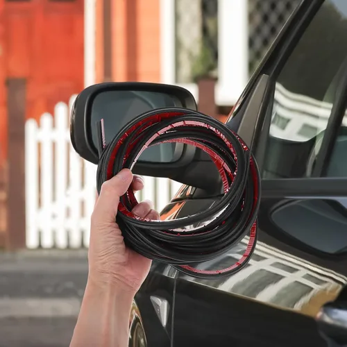 Vista 4 de Tira de sellado de puerta de automóvil de 16.4 ft, junta de goma autoadhesiva resistente a la intemperie para reducción de ruido y protección contra