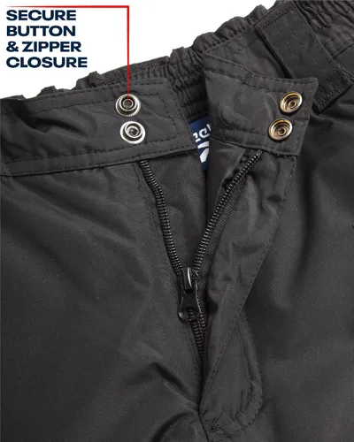 Vista 4 de Reebok Pantalones de nieve para niños Pantalones de snowboard pesados impermeables con bolsillos tipo cargo, polainas de nieve Pantalones de esquí