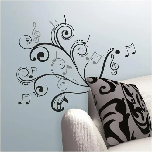 Vista 3 de RoomMates RMK2083SCS - Calcomanías de pared con diseño de notas musicales, color negro