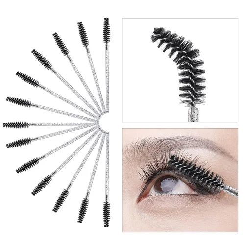 Vista 3 de 200 cepillos de labios y carrete de cejas, aplicador de lápiz labial desechable de cristal, varitas de rímel, kits de herramientas de belleza