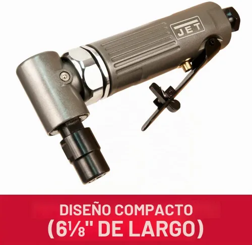 Vista 5 de JET Amoladora neumática de ángulo recto de 1/4 pulgadas, 22000 RPM (JAT-403), gris