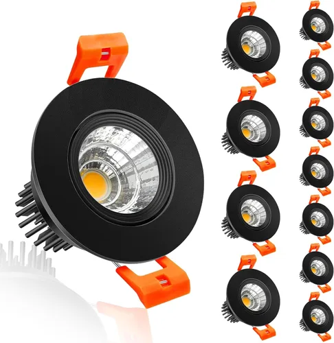 Vista 18 de inShareplus Downlight LED de 2 pulgadas, iluminación empotrable de 3 W, regulable, luz blanca cálida de 3000 K, CRI80, luces de techo