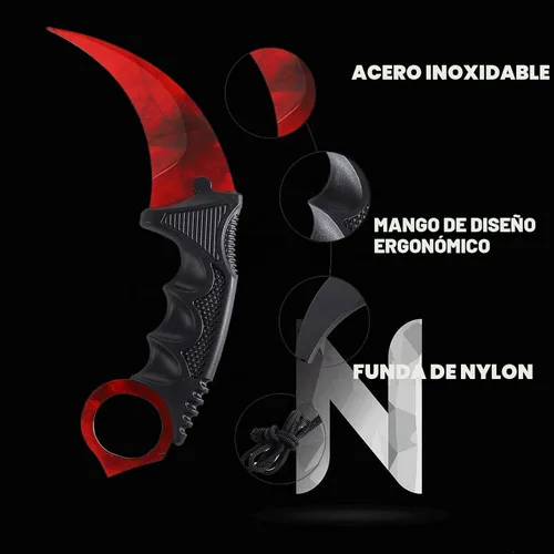 Vista 7 de TOPOINT - Paquete de 2 cuchillos Karambit sin filo de corte sin filo con funda para principiantes (negro y rojo)