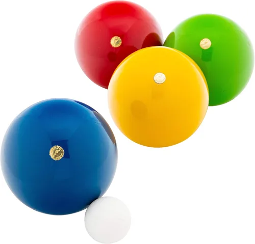 Vista 5 de Franklin Sports - Juego de 8 bolas de madera y 1 palino, juego de playa, patio trasero o fiesta al aire libre, fabricado en Italia