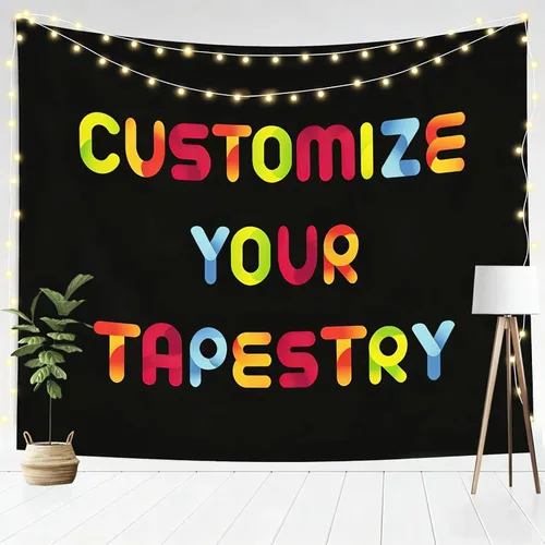 Vista 12 de Tapiz personalizado para cargar imágenes, diseño personalizado con foto/logotipo/texto, para colgar en la pared para bodas, festivales, cumpleaños