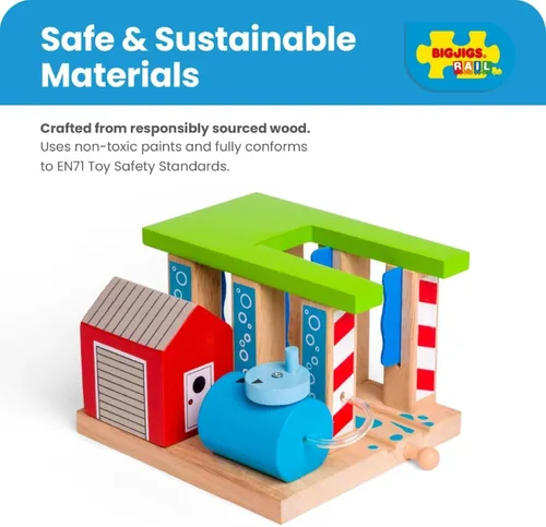 Vista 6 de Bigjigs Rail Arandela de tren de madera: otras marcas principales de rieles de madera son compatibles