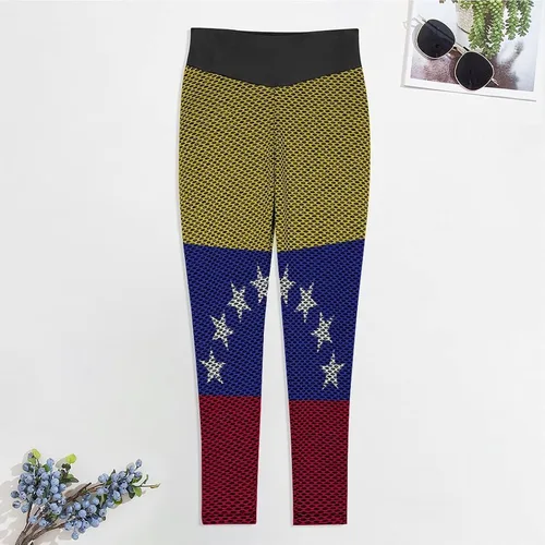 Vista 4 de Womens Fashion Yoga Venezuela Flag Slim Pants Exercise Yoga Pants Workout Leggings for Womens Running Pants XL