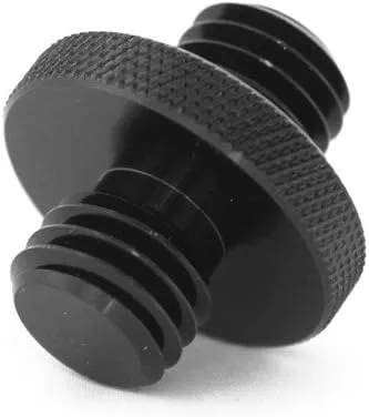Vista 2 de AdirPro Adaptador macho doble – 1/4 pulgadas macho a 1/4 pulgadas macho roscado trípode adaptador de tornillo de doble cabezal convertidor de rosca