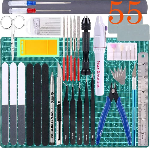 Vista 6 de Kit de herramientas de modelado de Gundam, 14 piezas, kit de herramientas Gunpla, Gundam modelador, herramientas Bandai para hobby básico