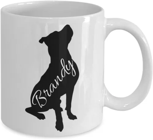 Vista 2 de Taza de café grande de Pitbull personalizada - Taza de café personalizada para Pitbull mamá o papá Pit Cup