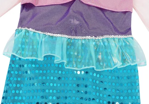 Vista 5 de WonderBabe Little Girl Long Sleeves Mermaid Princess Costume Sequins Party Dress Mermaid Dress Up Clothes Purple Fancy Outfit