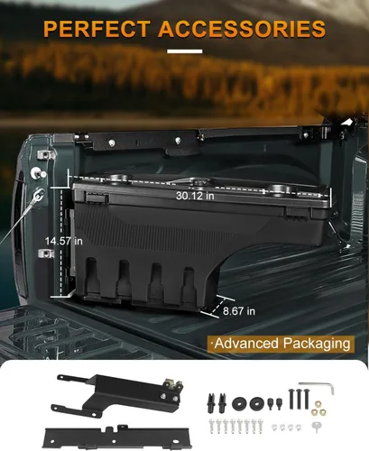 Vista 5 de ROADFAR Reemplazo de caja de almacenamiento para caja de camioneta del lado izquierdo del conductor para Ford para F-150 2015-2022 Tapa