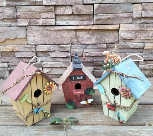 Vista 7 de Casa decorativa de 3 pájaros loros