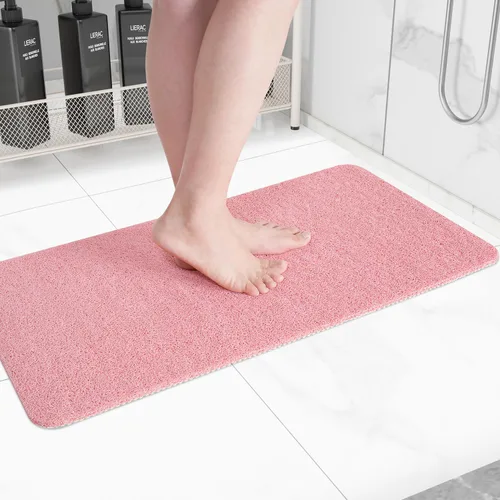 Vista 23 de Hargiis - Tapete antideslizante de secado rápido para tina y ducha, tapete exfoliante para pies, para baño, cocina u hotel, beige, 24 x 16 pulgadas