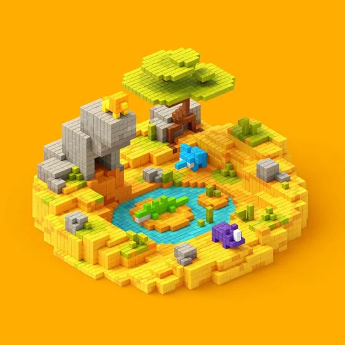 Vista 8 de PIXIO Mini Safari - Bloques magnéticos Juguetes de construcción en Pixel Art Style - Artes y manualidades Juguetes para niños - Bloques