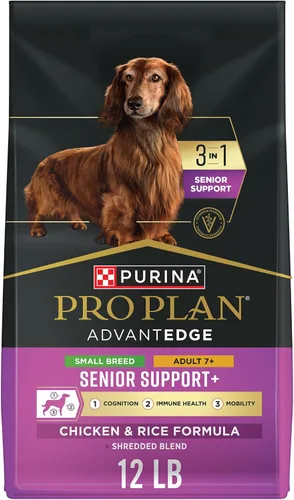 Vista 10 de Purina Pro Plan AdvantEDGE Senior Support Plus - Alimento seco para perros con mezcla triturada de pollo y arroz para razas pequeñas, bolsa de 3.5