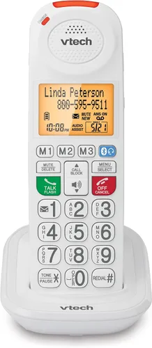 Vista 15 de Teléfono con cable VTech SN1107 con botones sobredimensionados de alto contraste, dígitos parlantes para personas mayores, marcación rápida de 10