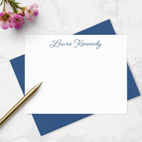 Vista 4 de Juego de tarjetas y sobres personalizados con nombre en letra cursiva para mujeres, personalizado con nombre en letra cursiva, elija